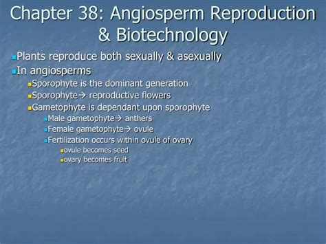Ppt Chapter 38 Angiosperm Reproduction And Biotechnology Powerpoint