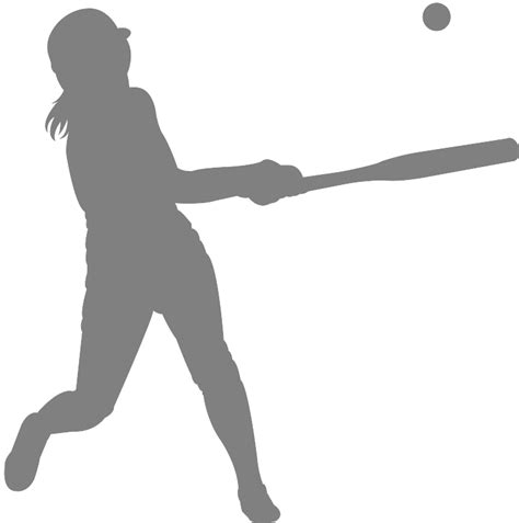 Softball Player Silhouette Free Vector Silhouettes