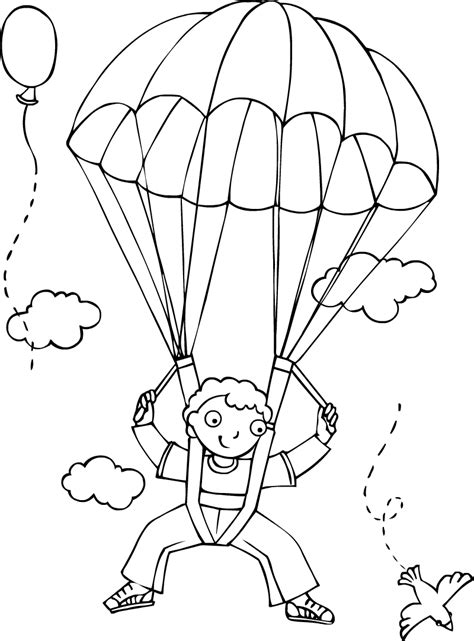 Parachutes Coloring Pages 🖌 To Print And Color