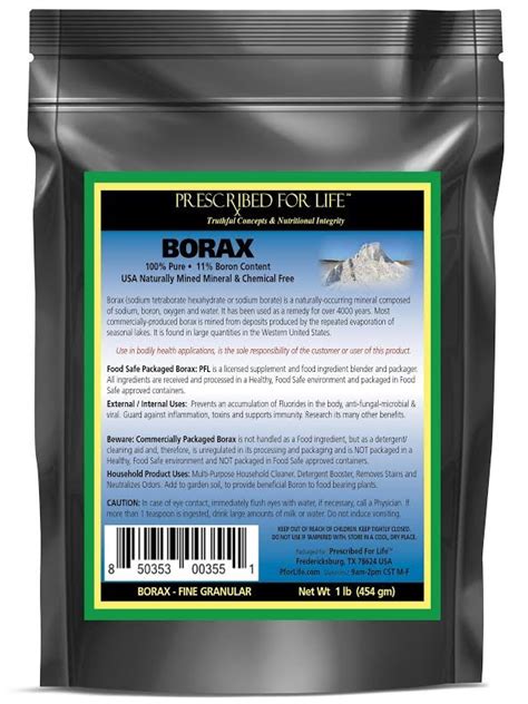 Borax All Natural Sodium Borate 10 Mol Mineral Powder 1 Lb Ebay