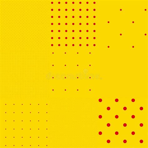 Pop Art Pointillist Pointillism Seamless Red Yellow Circles Dots