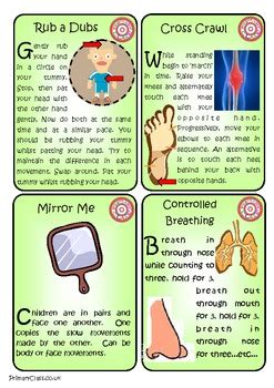 Yes, here are few simple exercises that can help your little one become the next. Brain Gym Cards - Elementary-Class.com by Martin Green | TpT