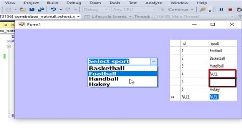 How To Fill Combobox From SQL Database Where Value Is Not Null And Not