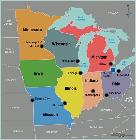Maps United States Map Midwest