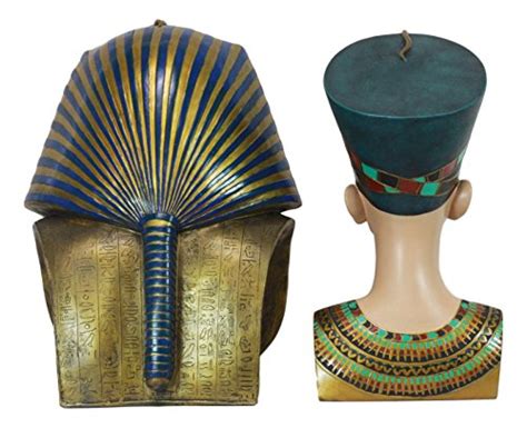 Ebros Large Egyptian Pharaoh King Tut Bust And Queen Nefertiti Statue