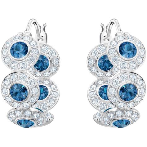Swarovski Angelic Hoop Pierced Earrings In Blue Lyst
