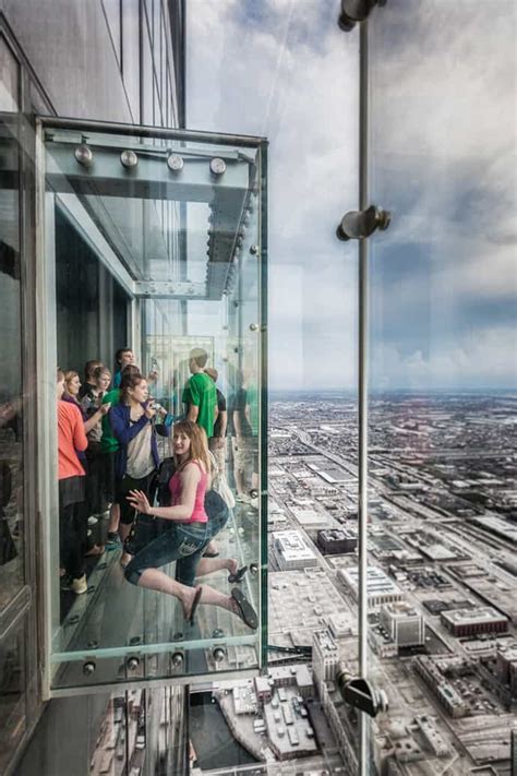 Transparent Balcony On 103 Floor Skyscraper The Sears Tower Chicago