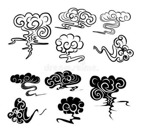 Traditional Japanese Clouds Vector For Tattoo Or Embroiderychinese