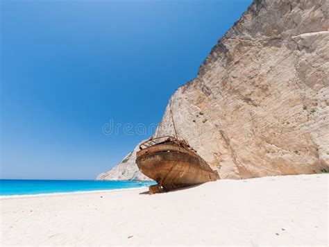 The Famous Shipwreck Beach Zakynthos Stock Image Image Of Beautiful