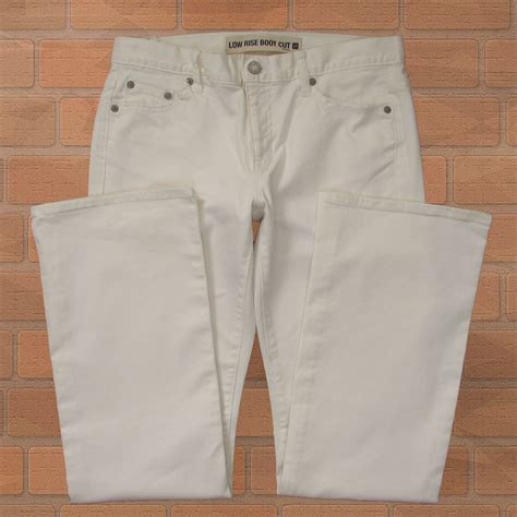 Gap Low Rise Boot Cut Stretch White Jeans Bijoux Closet