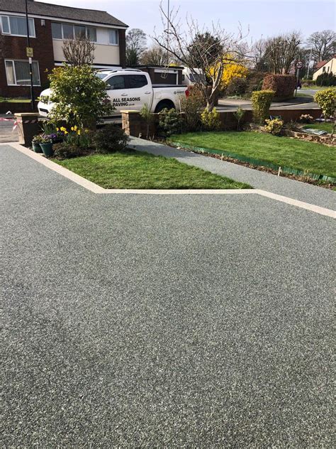 Slate Grey Resin Bound Aggregate Tired Concrete Driveway Chorley