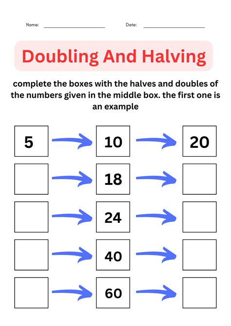 Doubling And Halving Worksheets Grade 2