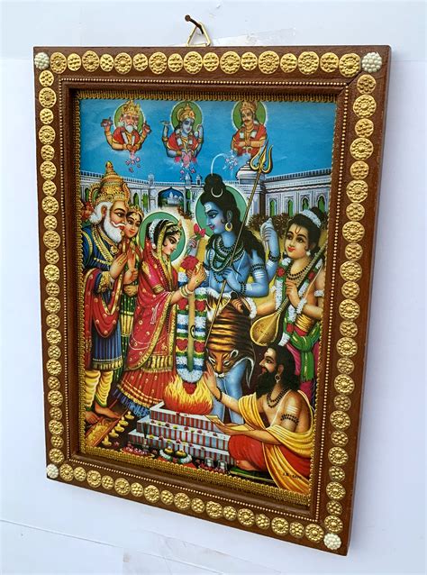 Koshtak Lord Shiva Parvati Vivahwedding With Vishnu Ji Photo Frame