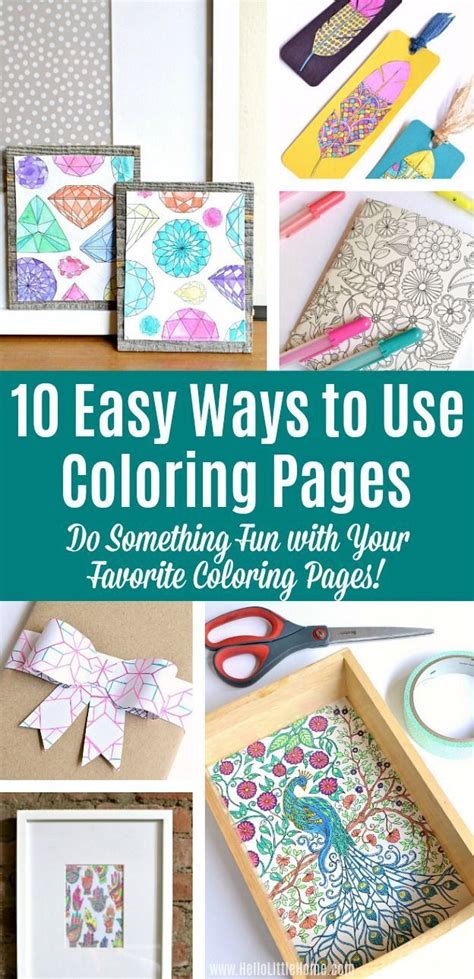10 Easy Ways To Use Coloring Pages Diy Crafts For Adults Easy Arts