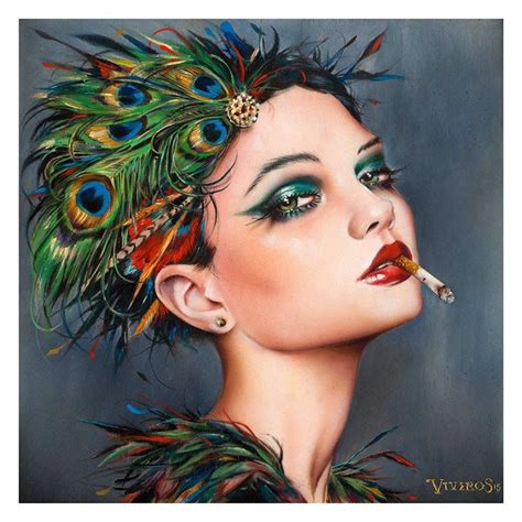 Art Of The Day Brian M Viveros Feather Art Art Day Feathers Painting