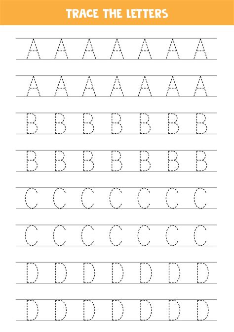 Tracing Letters Of English Alphabet Writing Practice 2171285 Vector
