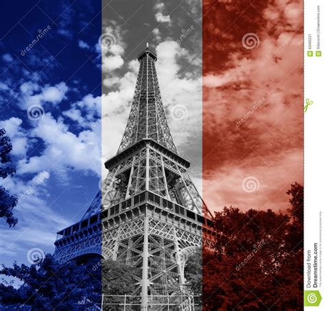 Drapeau De Français De Tour Eiffel De Paris Illustration Stock