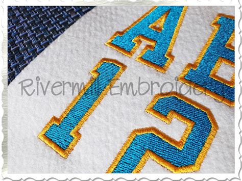 2 Color Varsity Style Machine Embroidery Font Monogram Etsy