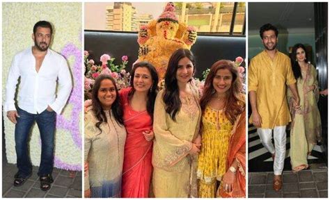 Salman Khan Katrina Kaif Vicky Kaushal Attend Ganesh Chaturthi Celebrations At Arpita Khans