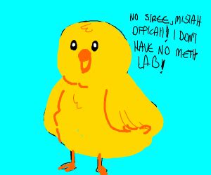 The ones responsible are caught. Duck working at a convince store - Drawception