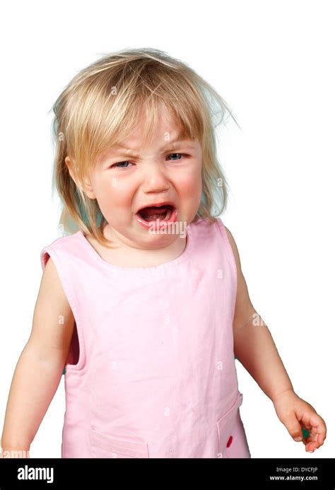 Little Girl Screaming Over White Background Stock Photo 68502526 Alamy
