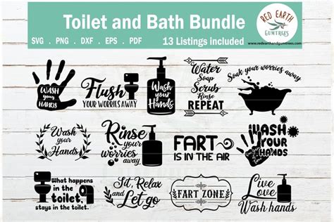 Funny Bathroom And Toilet Quotes Bundle Svg Png Dxf Pdf Eps