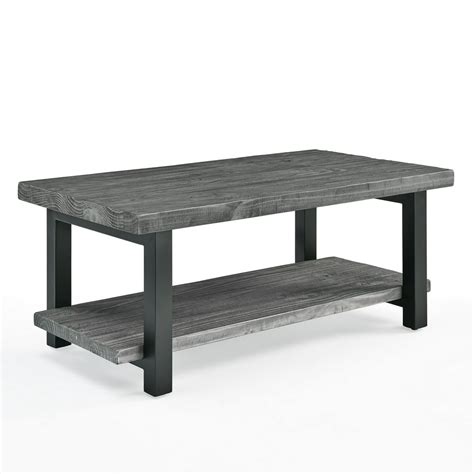 Alaterre Pomona 42 Metal And Reclaimed Wood Coffee Table Slate Gray
