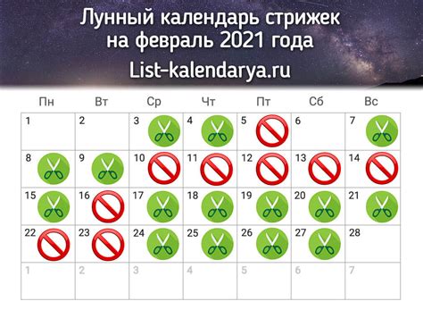 Лунный календарь стрижек на февраль 2022 Гороскоп - 2023