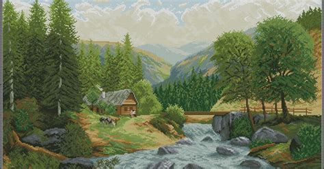With over 200 designs, you'll find something here that is perfect for your next cross stitch project. Mountain stream cross stitch pattern - Counted cross ...