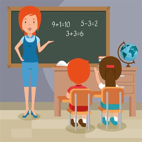 Volver A La Maestra De Escuela Enseñando A Sus Alumnos Descargar