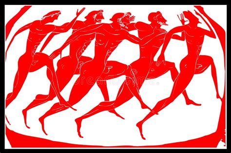 Greek Athletes Seamless Vector Wallpaper Stock Vector Illustration