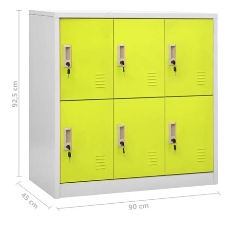 Заключващи шкафове 5 бр светлосивозелено 90x45x925 см стомана