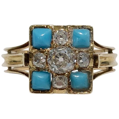 Chantecler Dandelion 18 Karat Gold And Turquoise Ring For Sale At