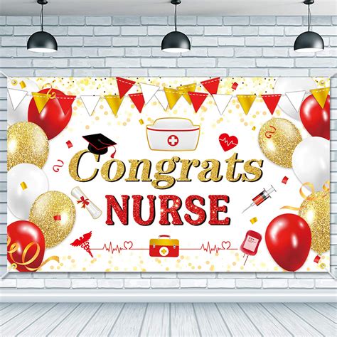 Buy Cavla Congrats Nurse Backdrop Banner 70 X 43 Inch Large Size Gold