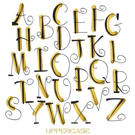 Elegant Uppercase Alphabet Hand Drawn Vector Free Download
