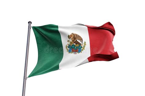 Waving Mexico Flag White Background Stock Illustrations 1656 Waving