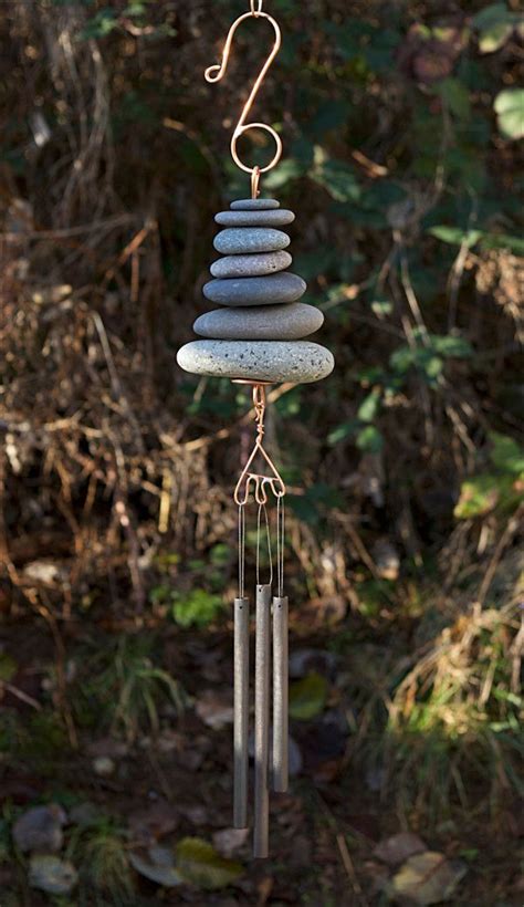 Shell wind chimes with unique driftwood these beautiful seashell chimes hangs visit my other listing for more gifts from the beach! Wind Chime Natural Pacific Beach Stone | Wind chimes ...