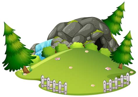 Free Vector Isolated Nature Cave On White Background