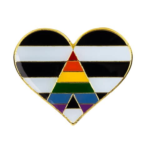 Straight Ally Flag Heart Pin Badge