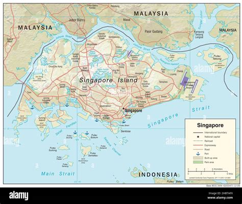 Singapore Map Relief Hi Res Stock Photography And Images Alamy