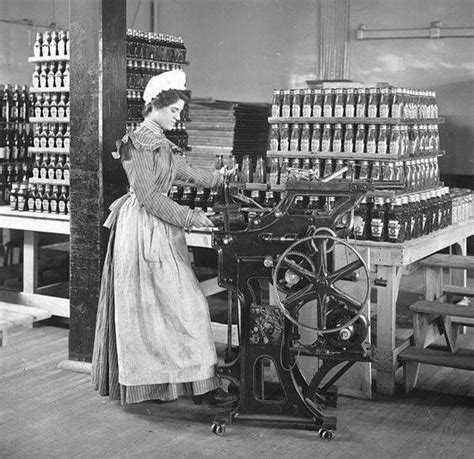 Female Worker Bottling Ketchup At The Original Heinz Factory Circa Pittsburgh Pa
