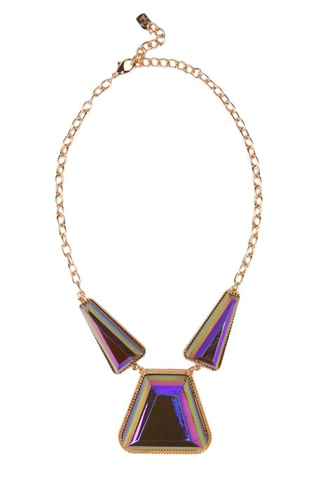 Lyst Akira Triangle Prism Necklace Prism Earring Set In