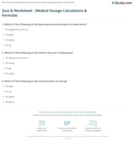 Nursing Dosage Calculation Practice Worksheets Tutoreorg Master Of