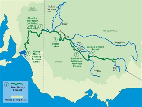 De kaart is in heldere kleuren vormgegeven. Reisverhaal | Australië | langs de Murray rivier en de ...
