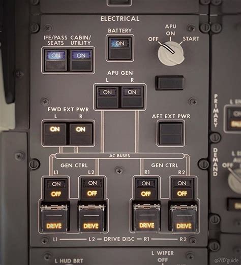 The Control Panel On An Airplane With Buttons And Switches