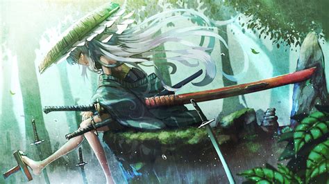 Anime Samurai Girl Katana 4k 91 Wallpaper Pc Desktop