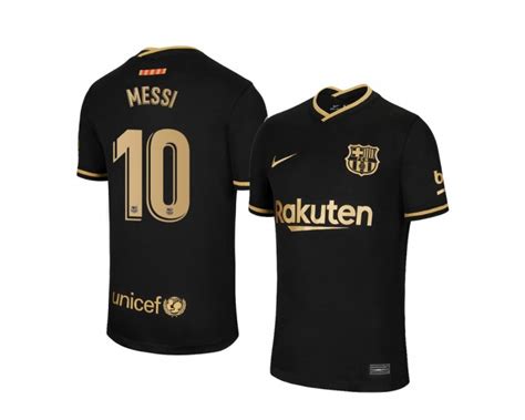 10 Lionel Messi Away Black Replica Youth Barcelona Jersey 202021