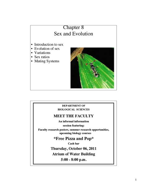 Lecture 7 Sex And Evolution Chapter 8 Sex And Evolution • Introduction