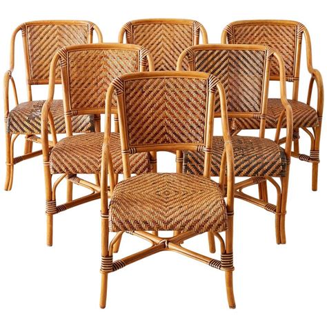 Post your items for free. Woven French Bistro Style Rattan Dining Chairs at 1stdibs