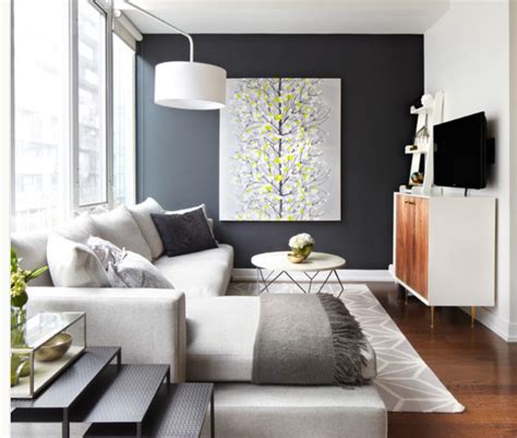 Accent Wall For Grey Living Room Modern House